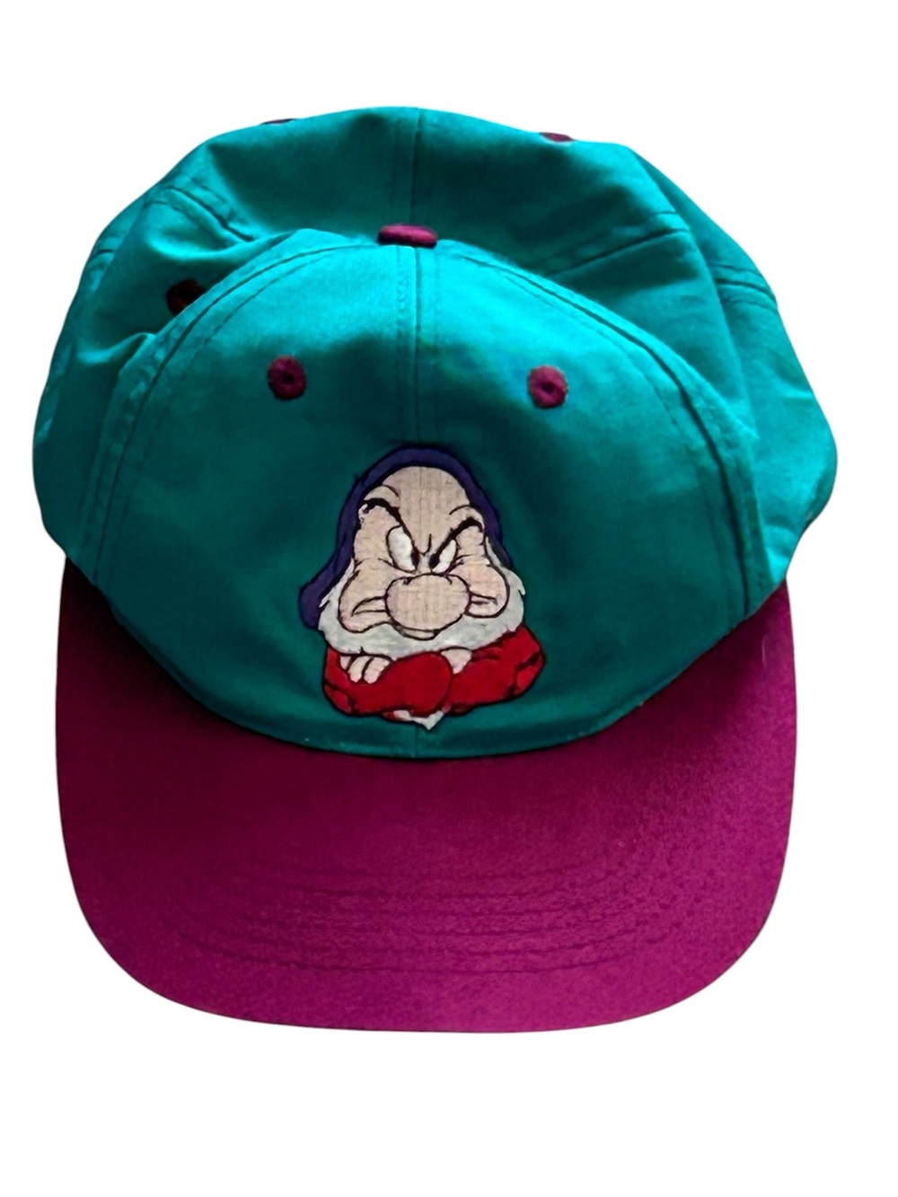 Vintage Disney Grumpy Snap Back Hat Baseball Cap Snow White & Seven Dwarves